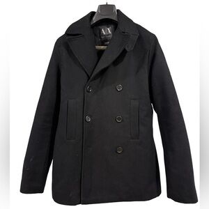 Armani Exchange Black Peacoat for Men